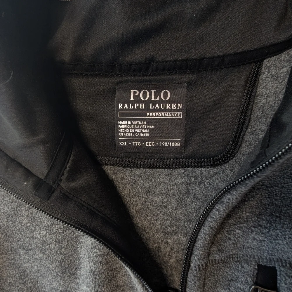 Polo Ralph Lauren Performance Grey Fleece Lined Jacket 2XL Full-Zip